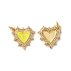 Rack Plating Brass Micro Pave Clear Cubic Zirconia Charms KK-D074-04G-03-1