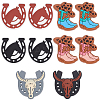 12Pcs 6 Styles Silicone Focal Beads SIL-SC0002-04-1