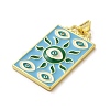 Brass Micro Pave Cubic Zirconia Pendant with Enamel KK-H458-02G-B02-2