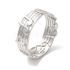 Non-Tarnish 304 Stainless Steel Cuff Wide Band Finger Rings RJEW-L107-015P-1