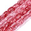 Transparent Crackle Glass Beads Strands GLAA-Q108-04A-08-1