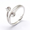 925 Sterling Silver Finger Ring Components STER-P041-12P-4