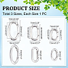Unicraftale 3Pcs 3 Styles 304 Stainless Steel Spring Gate Rings STAS-UN0040-93-4