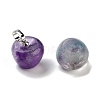 Natural  Fluorite Teacher Apple Charms G-Z022-02A-P-2