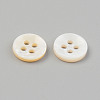 Natural 4-Hole Freshwater Shell Buttons BUTT-T011-01B-2