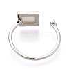 Square Brass & Shell Cup Peg Ring Settings KK-N274-28P-3