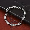 304 Stainless Steel Oval Link  Chain Bracelets for Women Men BJEW-F488-49A-P-2