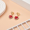 Glass Heart Dangle Stud Earrings EJEW-TA00215-3