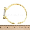 Brass Micro Pave Clear Cubic Zirconia Bangles for Women BJEW-D368-01G-5