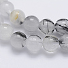 Natural Tourmalinated Quartz Beads Strands G-P336-02A-8mm-3