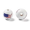 Independence Day Theme Wood European Beads WOOD-M011-07G-2