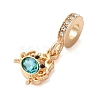 Rack Plating Alloy Rhinestone European Dangle Charms PALLOY-S189-38G-02-2