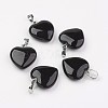 Natural Black Agate Pendants X-G-G956-B04-FF-1