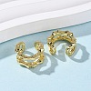 Brass Micro Pave Clear Cubic Zirconia Two-layer C-Shaped Cuff Earrings EJEW-D328-05G-01-2