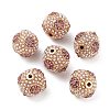 Golden Plated Alloy Rhinestone Beads FIND-E046-14G-01-1