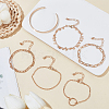 6Pcs 6 Style Alloy Paperclip & Cable & Figaro Chain Bracelets Set BJEW-AN0001-09-7
