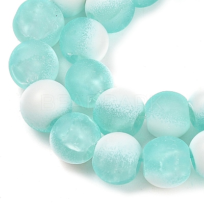 Frosted Crackle Glass Beads Strands GLAA-U001-6mm-M02-1