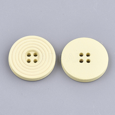 Painted Wooden Buttons WOOD-Q040-002H-1