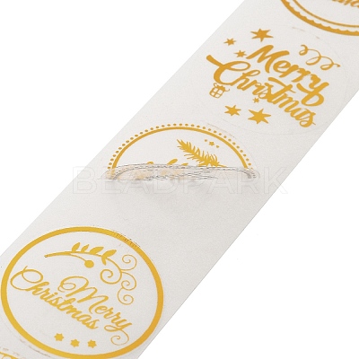 Christmas Theme Adhesive Roll Sticker Labels DIY-S001-07A-1