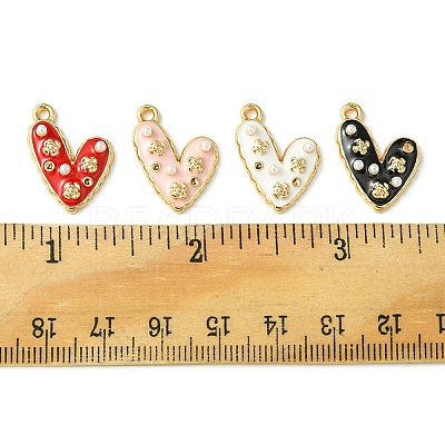 8Pcs 4 Colors Alloy Enamel Pendants ENAM-FS0001-63-1