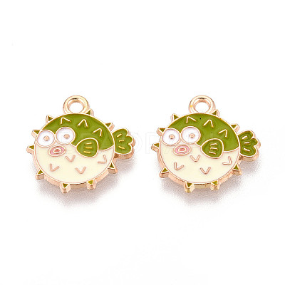 Marine Animals Alloy Enamel Pendants ENAM-T022-34D-1