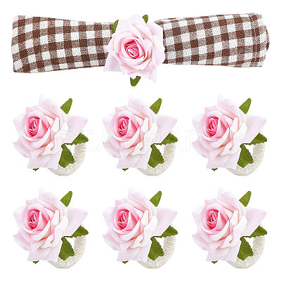 6Pcs Jute Braided Napkin Rings DJEW-CP0001-20A-1