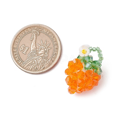 Glass Seed Beaded Pendants PALLOY-MZ01238-01-1