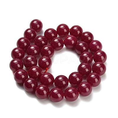 Lab Grown Red Corundum Beads Strands G-L634-B03-12mm-1