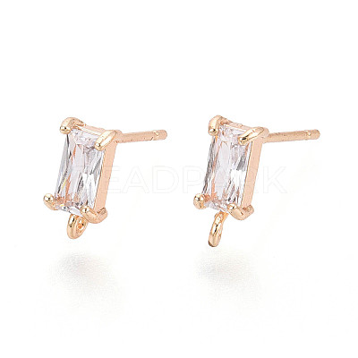 Brass Stud Earring Findings KK-T038-492C-1