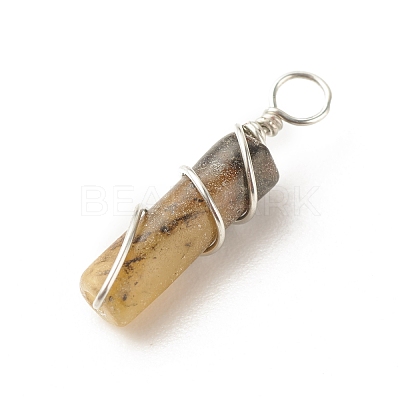 Natural Jade Pendants PALLOY-JF01575-06-1