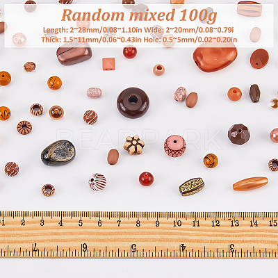 100G 5 Styles Acrylic Beads OACR-SC0001-72B-1