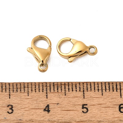 Ion Plating(IP) 304 Stainless Steel Lobster Claw Clasps X-STAS-AB11-G-01-1