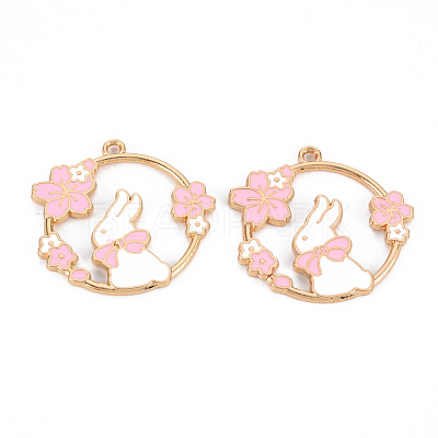 Eco-Friendly Alloy Enamel Pendants ENAM-T011-54-NR-1