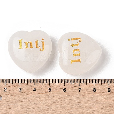Natural Quartz Crystal Heart Engraving MBTI Figurines Statues for Home Office Desk Decorations X1-G-K353-05B-1
