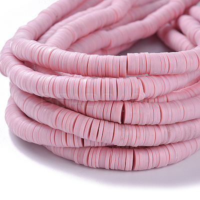 Flat Round Handmade Polymer Clay Beads CLAY-R067-6.0mm-26-1