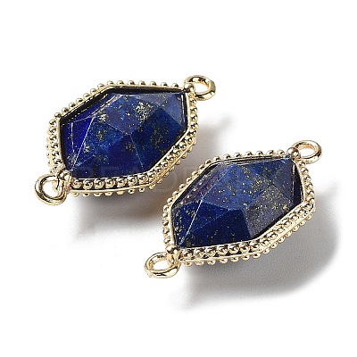 Natural Mixed Gemstone Connector Charms G-C087-02G-B-1