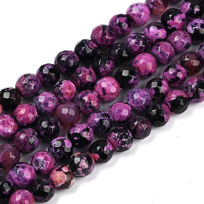Natural Fire Crackle Agate Beads Strands G-C082-A01-41-1