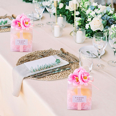 Clear PVC Candy Gift Packaging Boxes with Ribbon & Artificial Flower CON-TAC0001-20A-1