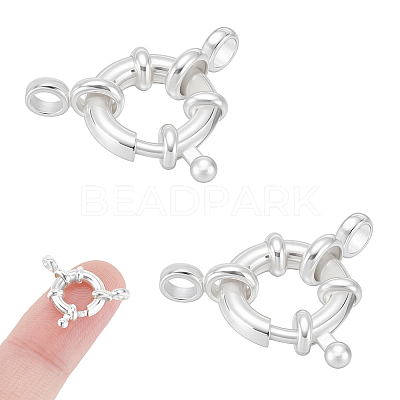 2Pcs 925 Sterling Silver Spring Ring Clasps STER-NB0001-11-1