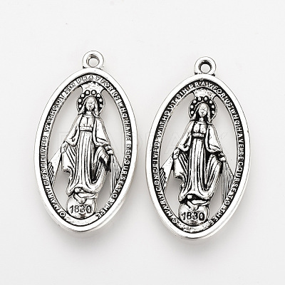 Tibetan Style Alloy Pendants TIBEP-Q078-38AS-RS-1