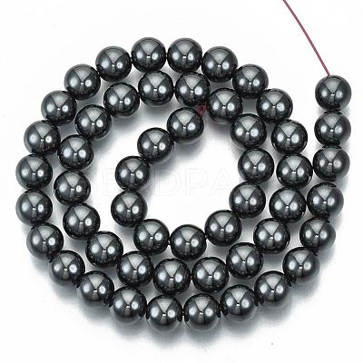 Non-magnetic Hematite Beads Strands X-G-Q892-8mm-1