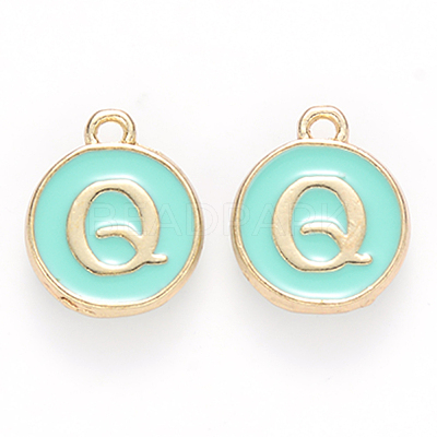 Golden Plated Alloy Enamel Charms X-ENAM-S118-05Q-1