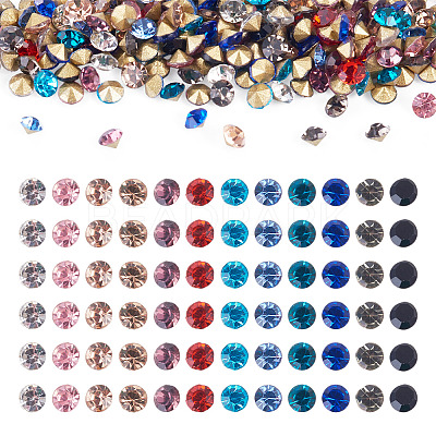 Pointed Back Glass Rhinestone Cabochons RGLA-YS0001-04A-1