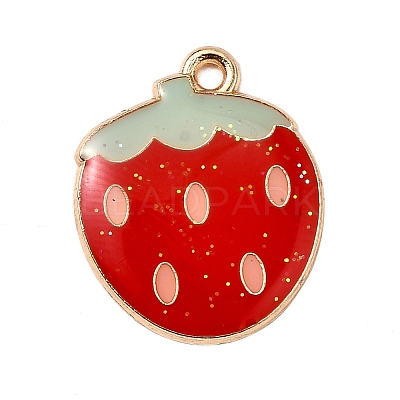 Sequins Alloy Red Enamel Pendants ENAM-I065-01KCG-02-1