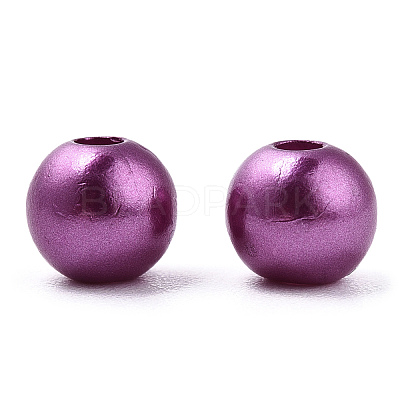 Spray Painted ABS Plastic Imitation Pearl Beads OACR-T015-05A-11-1