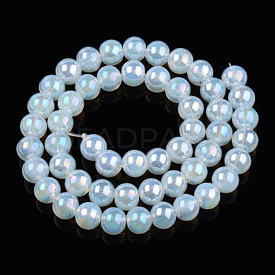 Electroplate Transparent Glass Beads Strands LS-GLAA-T032-T8mm-AB14-1