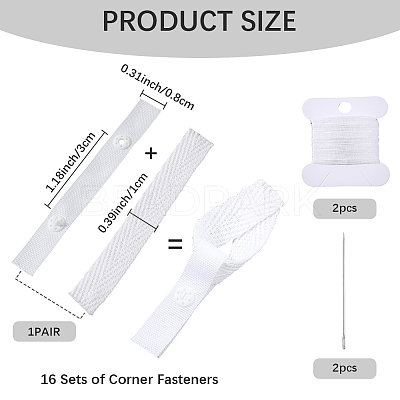 Polyester & Pom Removable Quilt Cover Corner Fasteners Button Straps FIND-CP0003-68-1