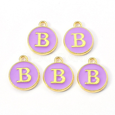 Golden Plated Alloy Enamel Charms ENAM-S118-10B-1