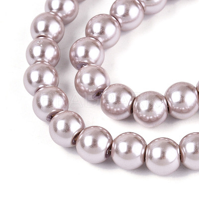 Baking Paint Pearlized Glass Pearl Round Bead Strands HY-Q330-8mm-81-1