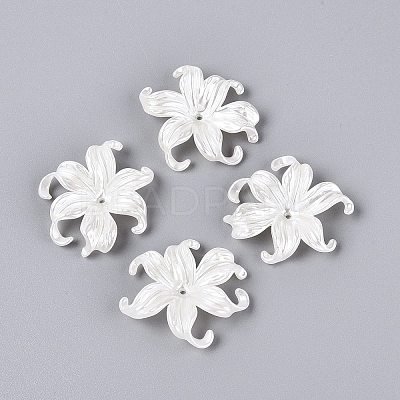 ABS Plastic Imitation Pearl Bead Caps KY-Q004-05A-1
